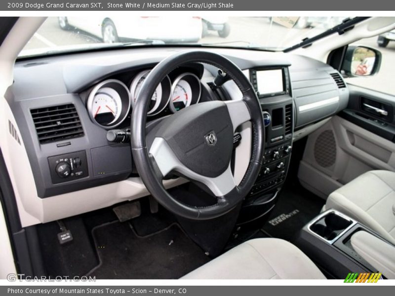 Stone White / Medium Slate Gray/Light Shale 2009 Dodge Grand Caravan SXT