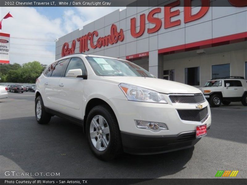 White / Dark Gray/Light Gray 2012 Chevrolet Traverse LT