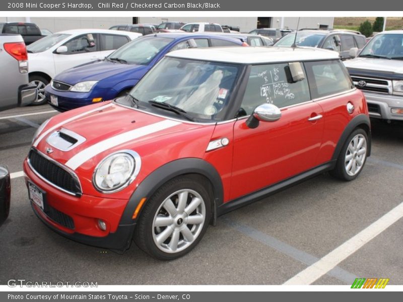 Chili Red / Checkered Carbon Black/Black 2008 Mini Cooper S Hardtop