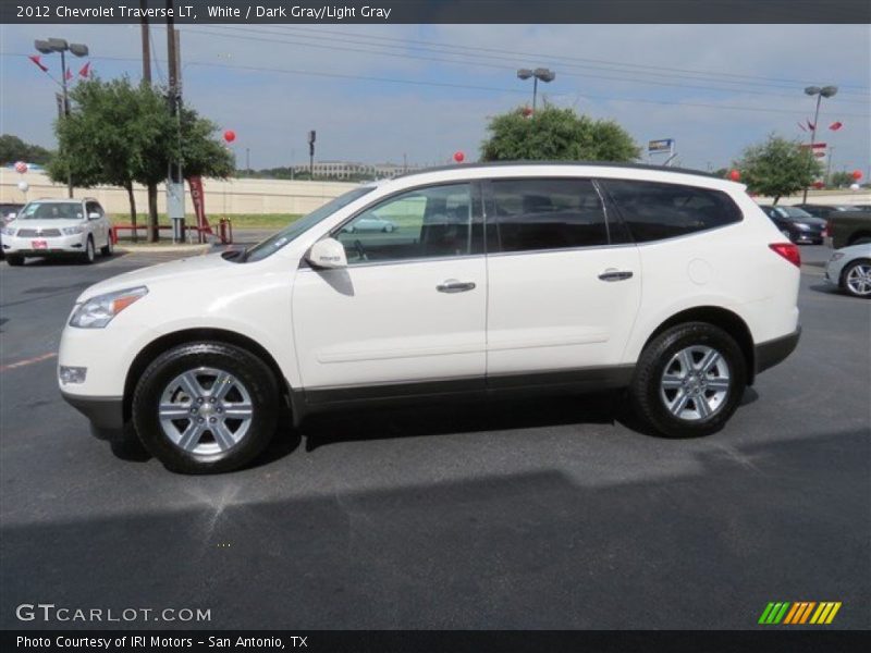 White / Dark Gray/Light Gray 2012 Chevrolet Traverse LT