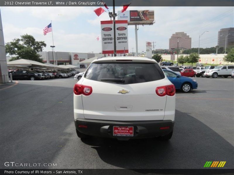 White / Dark Gray/Light Gray 2012 Chevrolet Traverse LT