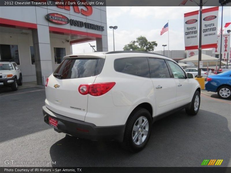 White / Dark Gray/Light Gray 2012 Chevrolet Traverse LT