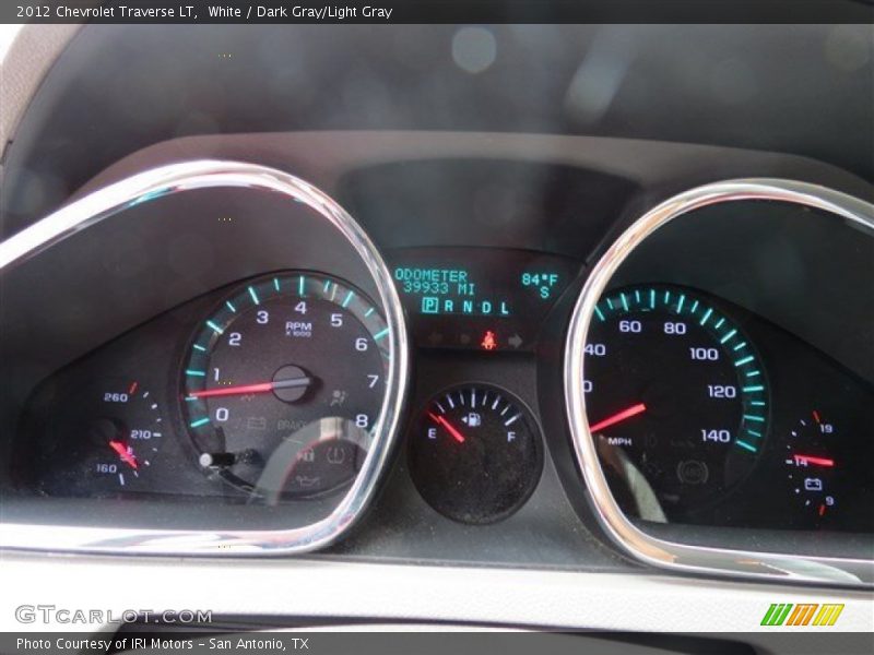 White / Dark Gray/Light Gray 2012 Chevrolet Traverse LT