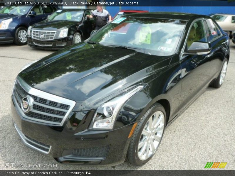 Black Raven / Caramel/Jet Black Accents 2013 Cadillac ATS 3.6L Luxury AWD