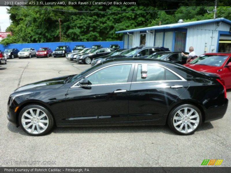 Black Raven / Caramel/Jet Black Accents 2013 Cadillac ATS 3.6L Luxury AWD