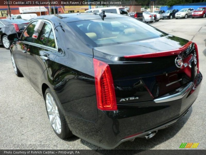 Black Raven / Caramel/Jet Black Accents 2013 Cadillac ATS 3.6L Luxury AWD