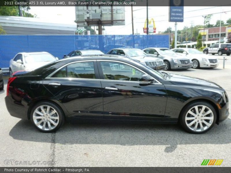 Black Raven / Caramel/Jet Black Accents 2013 Cadillac ATS 3.6L Luxury AWD