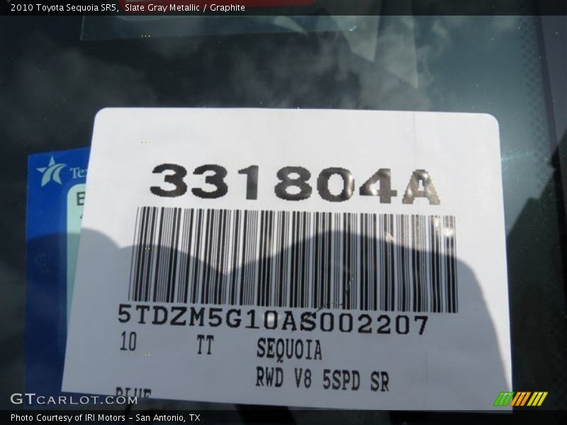 Slate Gray Metallic / Graphite 2010 Toyota Sequoia SR5