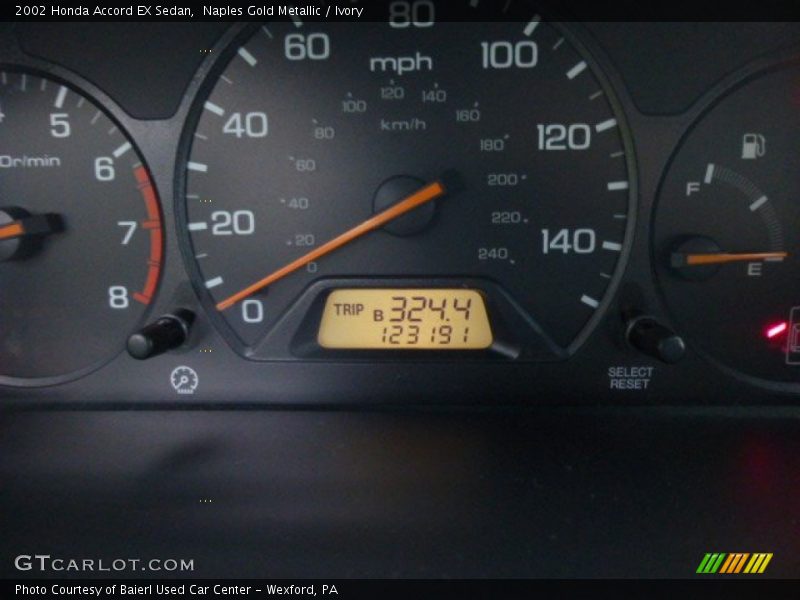 Naples Gold Metallic / Ivory 2002 Honda Accord EX Sedan