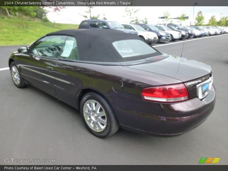 Deep Lava Red Metallic / Taupe 2004 Chrysler Sebring Limited Convertible