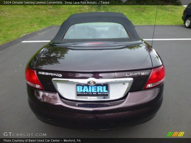 Deep Lava Red Metallic / Taupe 2004 Chrysler Sebring Limited Convertible