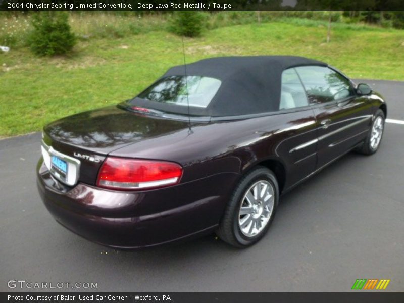 Deep Lava Red Metallic / Taupe 2004 Chrysler Sebring Limited Convertible