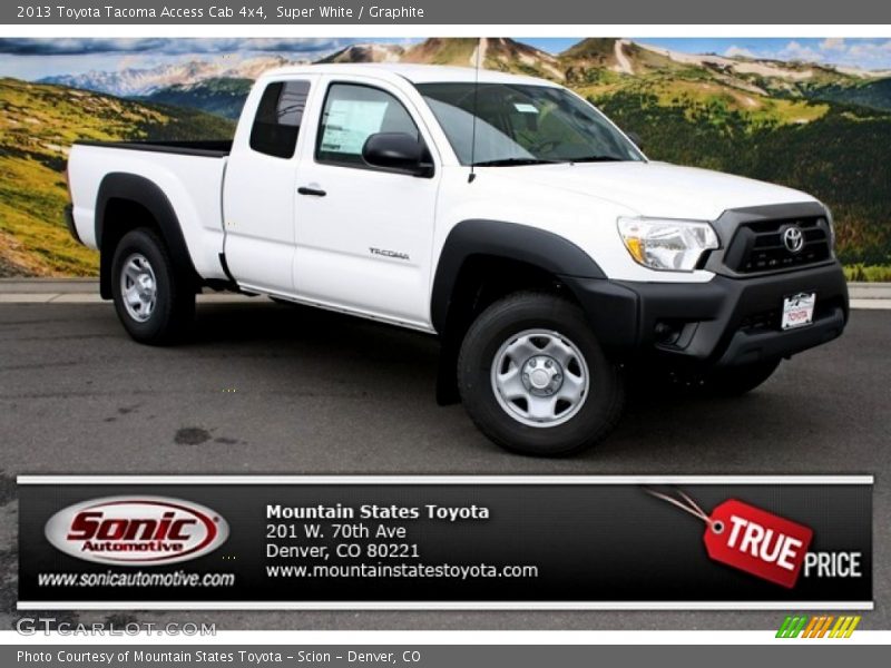 Super White / Graphite 2013 Toyota Tacoma Access Cab 4x4
