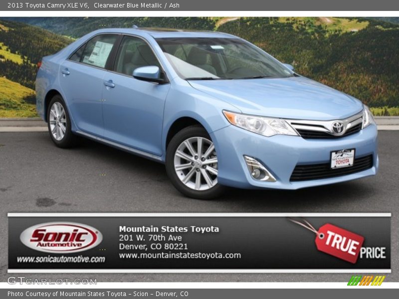 Clearwater Blue Metallic / Ash 2013 Toyota Camry XLE V6