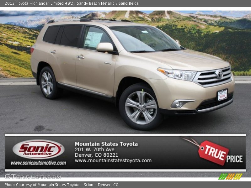Sandy Beach Metallic / Sand Beige 2013 Toyota Highlander Limited 4WD