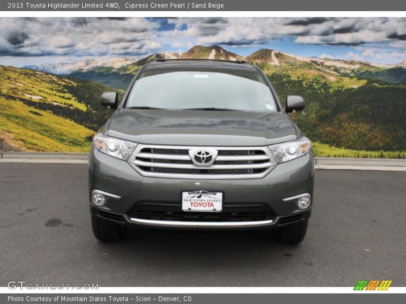 Cypress Green Pearl / Sand Beige 2013 Toyota Highlander Limited 4WD