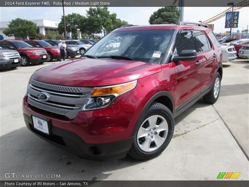Ruby Red / Medium Light Stone 2014 Ford Explorer FWD