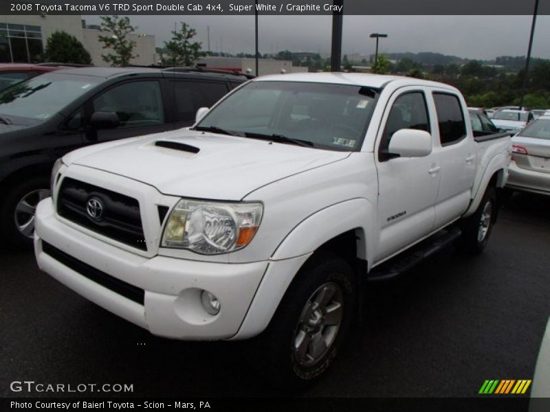 Super White / Graphite Gray 2008 Toyota Tacoma V6 TRD Sport Double Cab 4x4