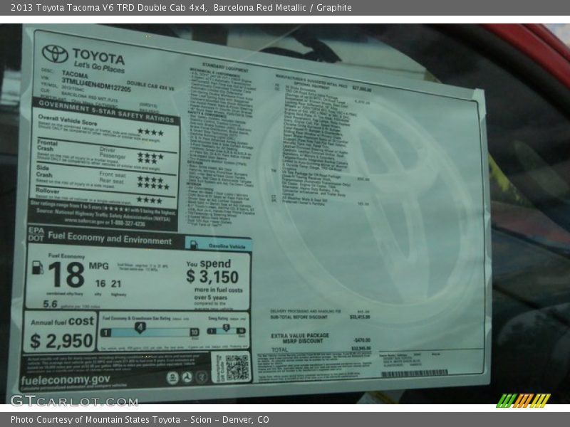 Barcelona Red Metallic / Graphite 2013 Toyota Tacoma V6 TRD Double Cab 4x4