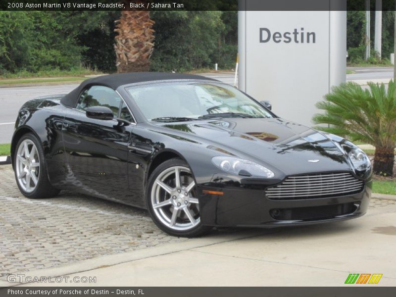 Black / Sahara Tan 2008 Aston Martin V8 Vantage Roadster