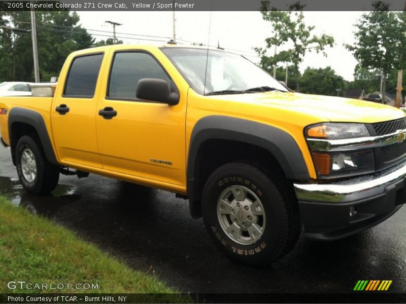 Yellow / Sport Pewter 2005 Chevrolet Colorado Z71 Crew Cab