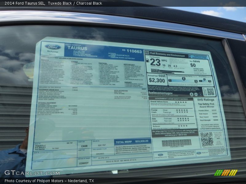 2014 Taurus SEL Window Sticker