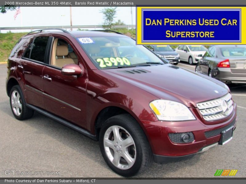 Barolo Red Metallic / Macadamia 2008 Mercedes-Benz ML 350 4Matic