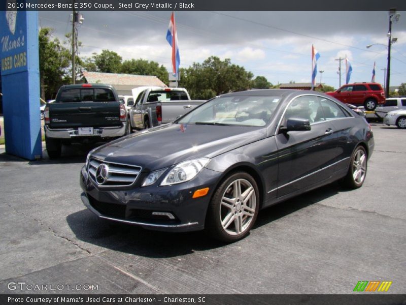 Steel Grey Metallic / Black 2010 Mercedes-Benz E 350 Coupe