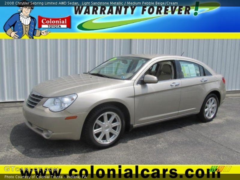 Light Sandstone Metallic / Medium Pebble Beige/Cream 2008 Chrysler Sebring Limited AWD Sedan