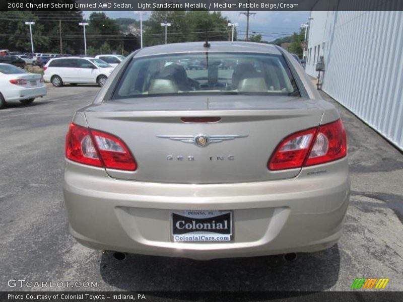 Light Sandstone Metallic / Medium Pebble Beige/Cream 2008 Chrysler Sebring Limited AWD Sedan