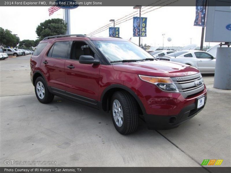 Ruby Red / Medium Light Stone 2014 Ford Explorer FWD