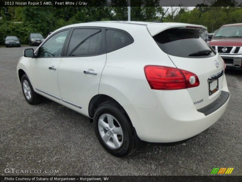 Pearl White / Gray 2013 Nissan Rogue S AWD