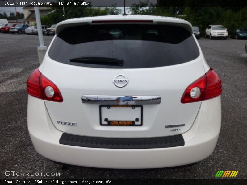 Pearl White / Gray 2013 Nissan Rogue S AWD