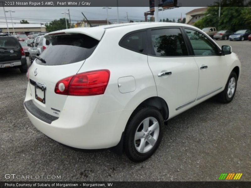 Pearl White / Gray 2013 Nissan Rogue S AWD