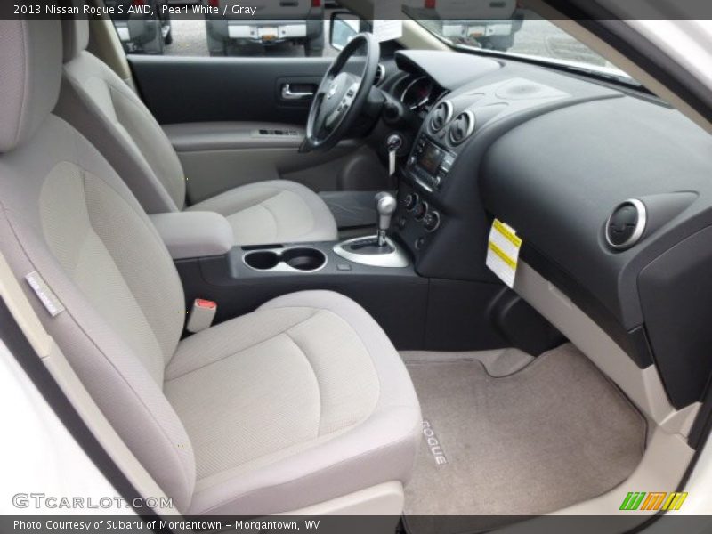 Pearl White / Gray 2013 Nissan Rogue S AWD