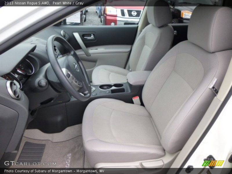 Pearl White / Gray 2013 Nissan Rogue S AWD