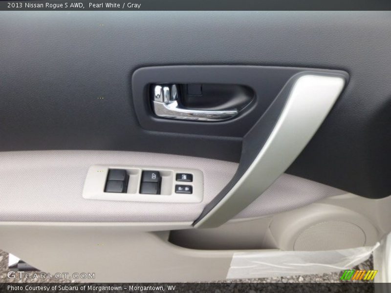 Pearl White / Gray 2013 Nissan Rogue S AWD