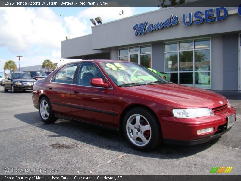 Bordeaux Red Pearl / Gray 1995 Honda Accord LX Sedan