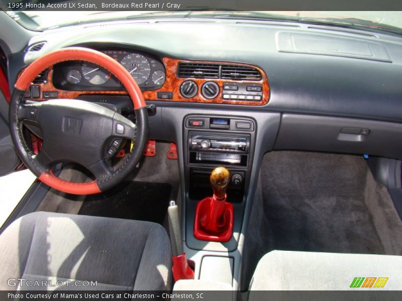 Bordeaux Red Pearl / Gray 1995 Honda Accord LX Sedan