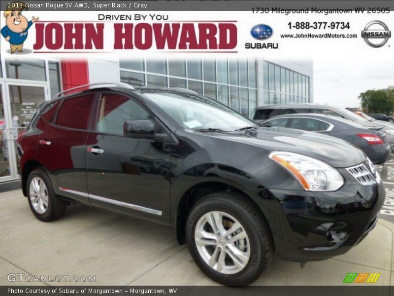 Super Black / Gray 2013 Nissan Rogue SV AWD