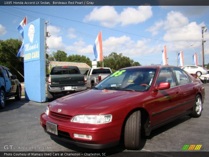 Bordeaux Red Pearl / Gray 1995 Honda Accord LX Sedan