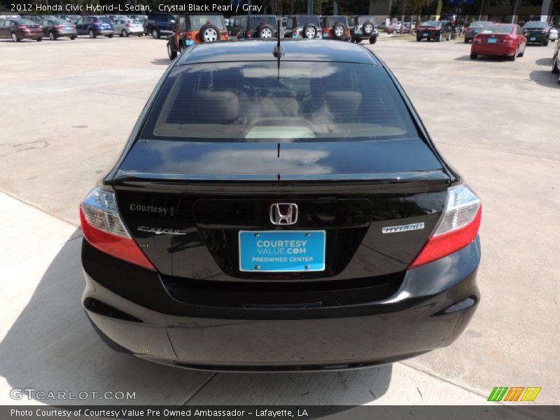 Crystal Black Pearl / Gray 2012 Honda Civic Hybrid-L Sedan