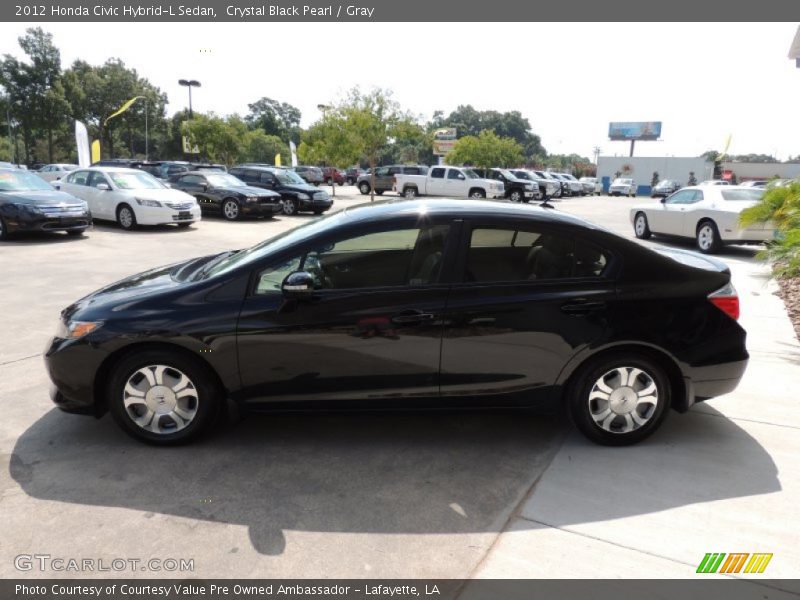 Crystal Black Pearl / Gray 2012 Honda Civic Hybrid-L Sedan