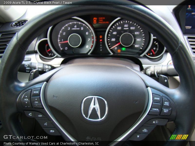 Crystal Black Pearl / Taupe 2009 Acura TL 3.5