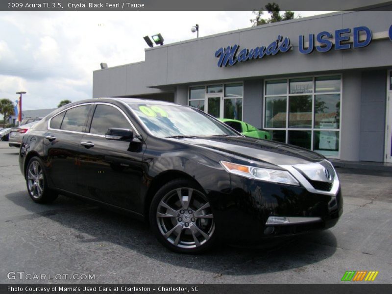 Crystal Black Pearl / Taupe 2009 Acura TL 3.5