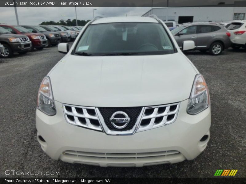 Pearl White / Black 2013 Nissan Rogue SV AWD