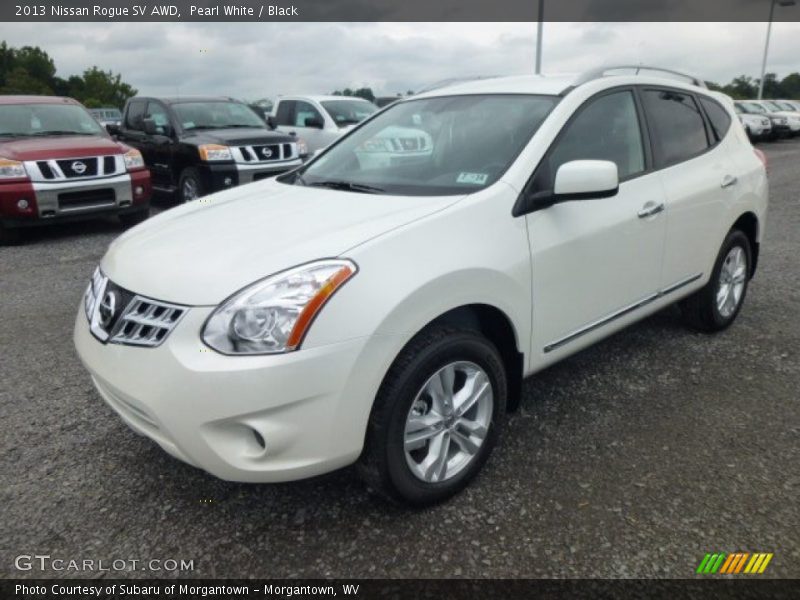 Pearl White / Black 2013 Nissan Rogue SV AWD