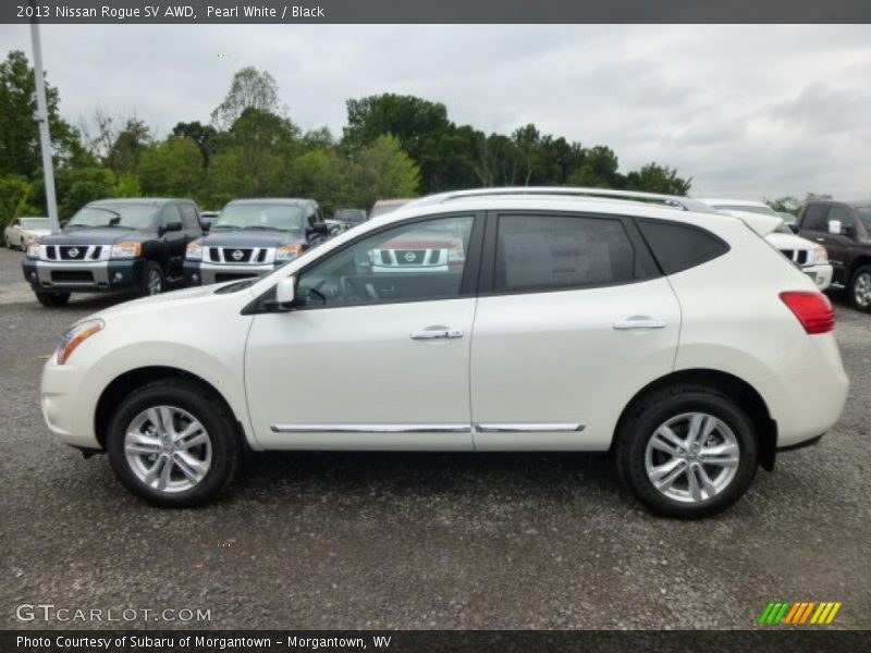 Pearl White / Black 2013 Nissan Rogue SV AWD