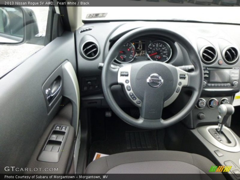 Pearl White / Black 2013 Nissan Rogue SV AWD