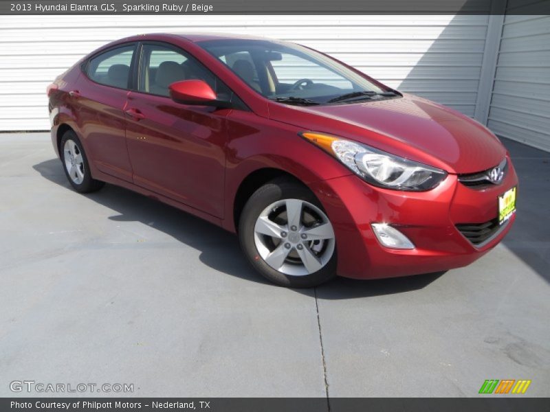 Sparkling Ruby / Beige 2013 Hyundai Elantra GLS